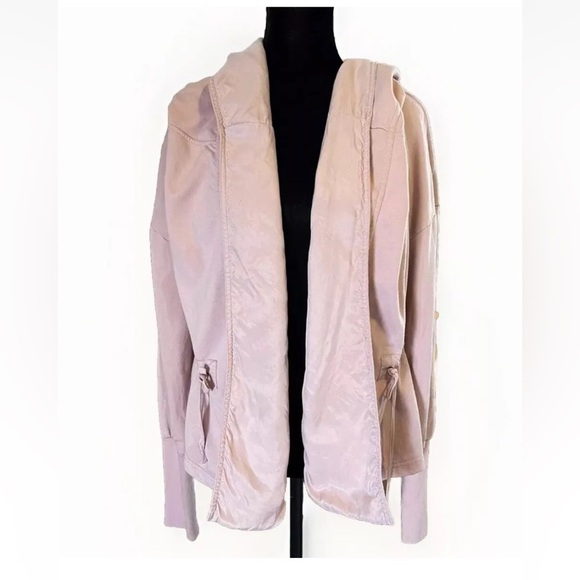 Young Fabulous & Broke Jackets & Blazers - Young Fabulous And Broke Cardigan Jacket Sz M BLUSH Pink Hooded Wrap Drawstring